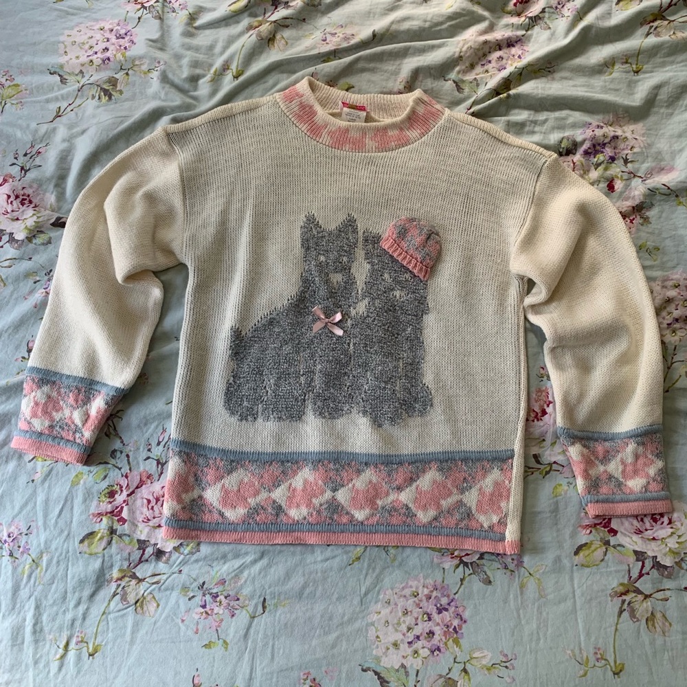 Vintage Pastel Cute 80s Dog Sweater